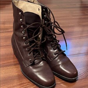 Enzo Angiolini Dark Brown Lace-Up Boots